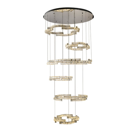 Jura 360w CCT Dim LED 6 Tier Pendant Chrome with Remote