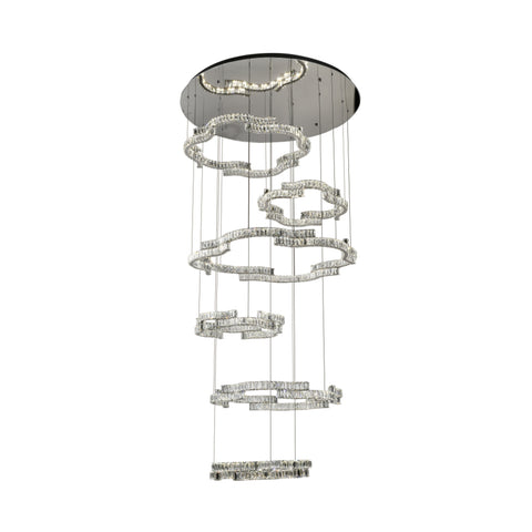 Jura 360w CCT Dim LED 6 Tier Pendant Chrome with Remote