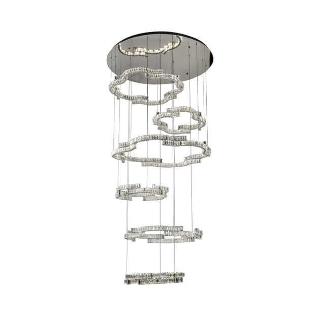 Jura 360w CCT Dim LED 6 Tier Pendant Chrome with Remote