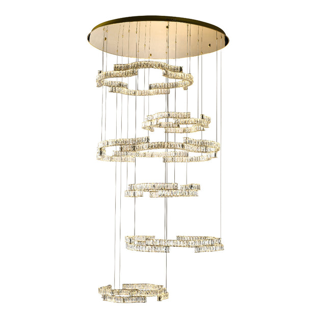 Jura 360w CCT Dim LED 6 Tier Pendant Gold with Remote