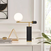 Justina Table Lamp Black and Opal