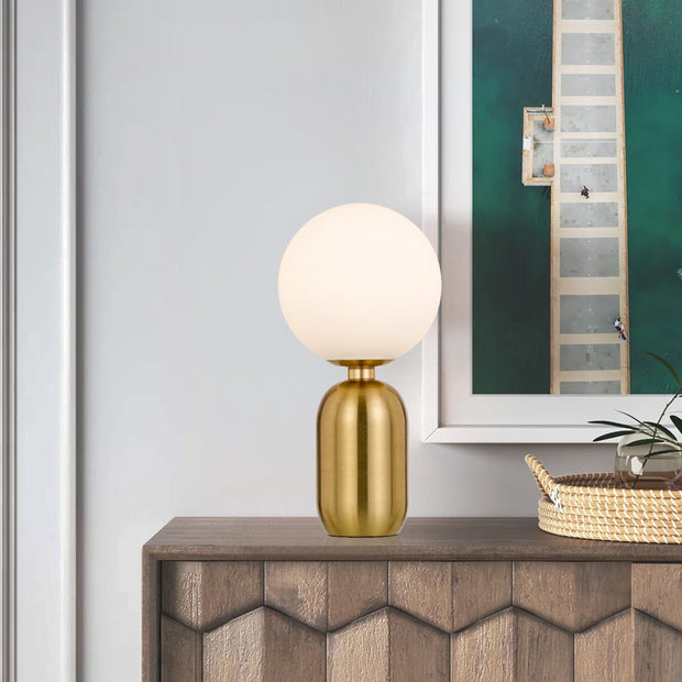 Kade Table Lamp Antique Gold and Opal