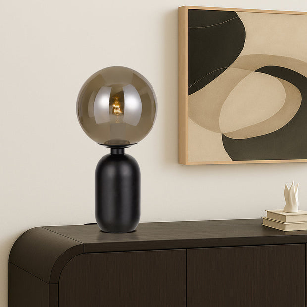 Kade Table Lamp Black and Smoke