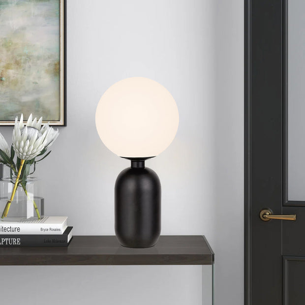 Kade Table Lamp Black and Opal