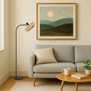 Katrin Floor Lamp Black with Natural Raffia
