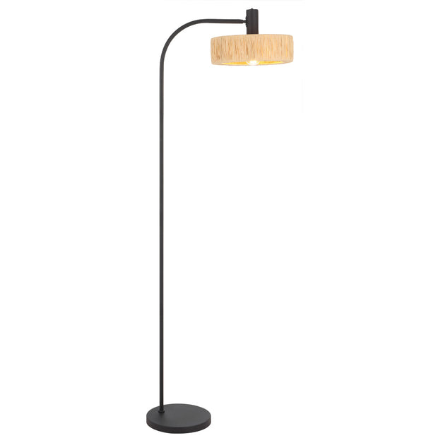 Katrin Floor Lamp Black with Natural Raffia