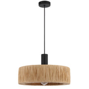 Katrin Pendant Black with Natural Raffia