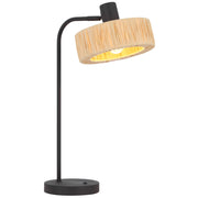 Katrin Table Lamp Black with Natural Raffia