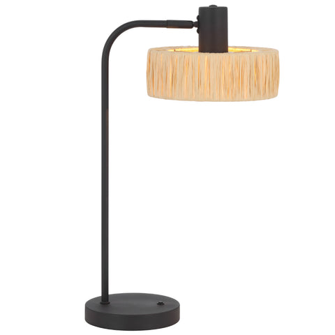 Katrin Table Lamp Black with Natural Raffia