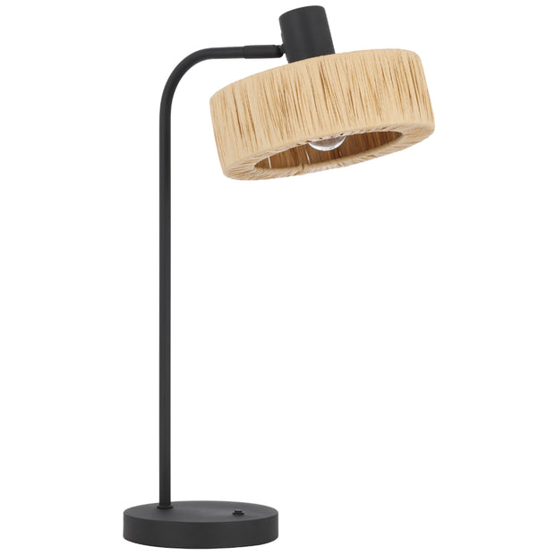 Katrin Table Lamp Black with Natural Raffia