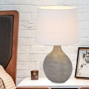 Kelly Ceramic Table Lamp Silver and White