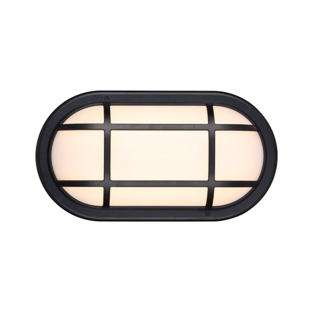 Kelo Oval Polycarbonate Bunker 10w 3CCT Black IP65