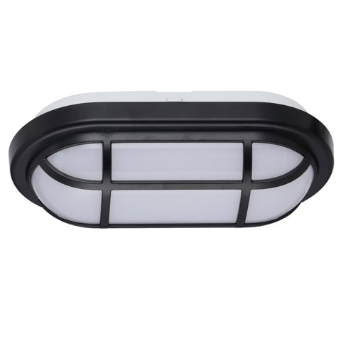 Kelo Oval Polycarbonate Bunker 10w 3CCT Black IP65