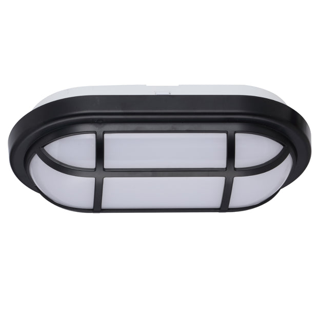 Kelo Oval Polycarbonate Bunker 10w 3CCT Black IP65