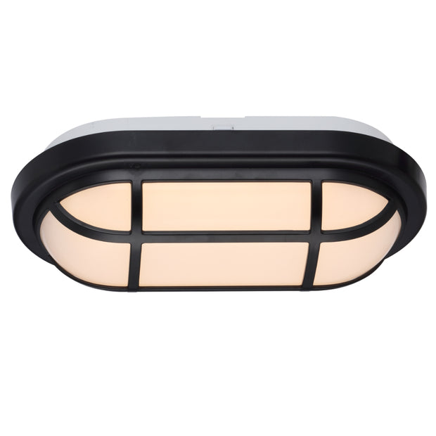 Kelo Oval Polycarbonate Bunker 10w 3CCT Black IP65