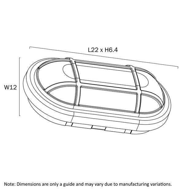 Kelo Oval Polycarbonate Bunker 10w 3CCT Black IP65