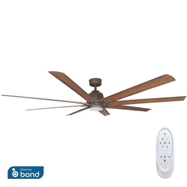 Kensington DC 72 Oil-Rubbed Bronze Ceiling Fan with Koa Blades and CCT LED
