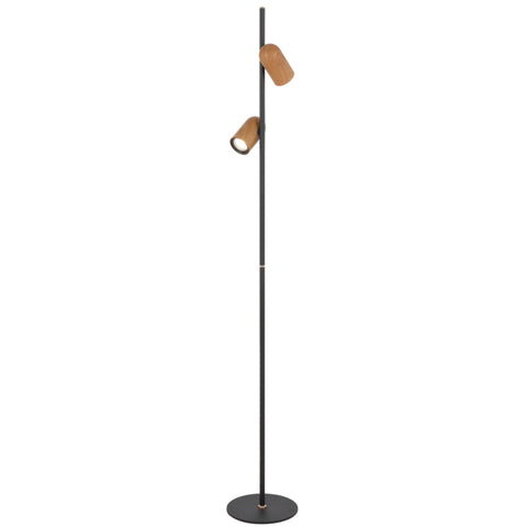 Kindle Black and Wood Floor Lamp 2 Light