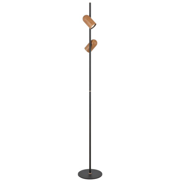 Kindle Black and Wood Floor Lamp 2 Light