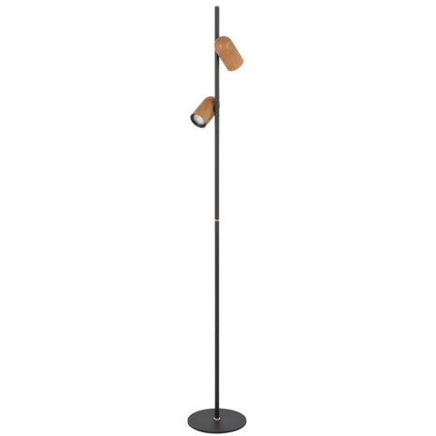 Kindle Black and Wood Floor Lamp 2 Light