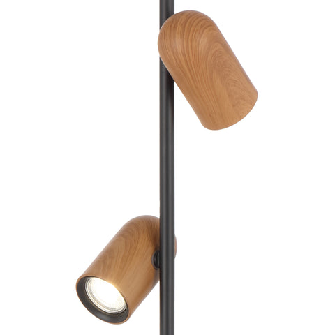 Kindle Black and Wood Floor Lamp 2 Light