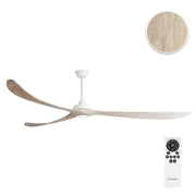 KIRRA DC 100IN/254CM WHITE/WEATHERED OAK BLADES+17W LED