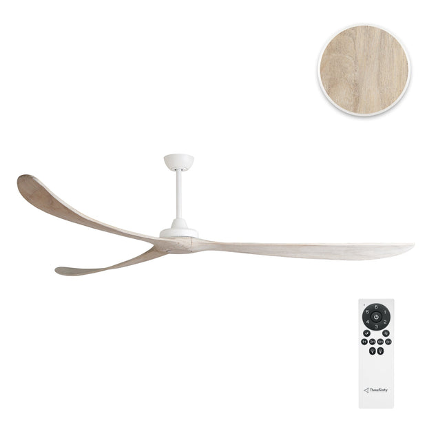 KIRRA DC 100IN/254CM WHITE/WEATHERED OAK BLADES