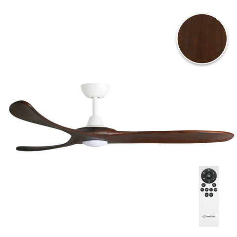 KIRRA DC 60IN/152CM WHITE/WALNUT BLADES+17W LED