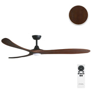 KIRRA DC 72IN/182CM BLACK/WALNUT BLADES+17W LED