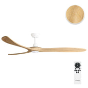 KIRRA DC 72IN/182CM WHITE/NATURAL BLADES+17W LED