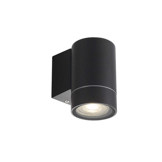KMAN 1 Light GU10 IP54 Black Down Only Wall Light