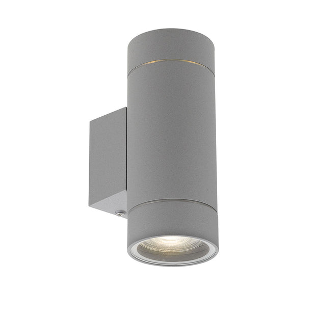 KMAN 2 Light GU10 IP54 Silver Up and Down Wall Light