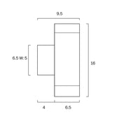 KMAN 2 Light GU10 IP54 Silver Up and Down Wall Light