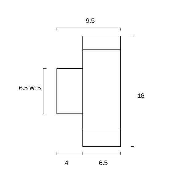 KMAN 2 Light GU10 IP54 Silver Up and Down Wall Light