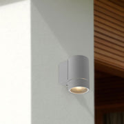 KMAN 1 Light GU10 IP54 Silver Down Only Wall Light