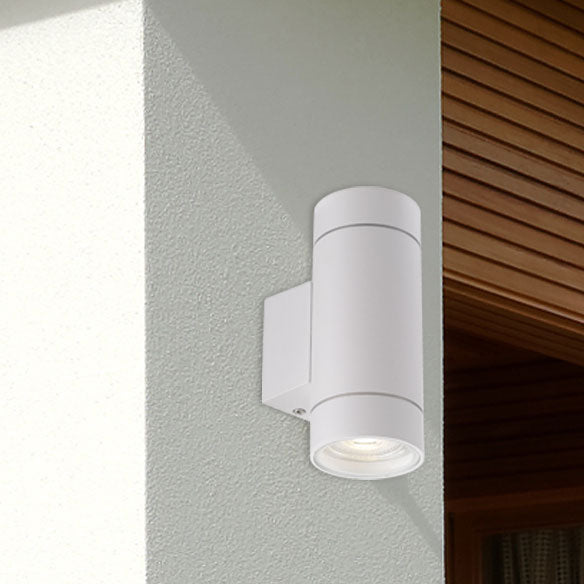 KMAN 2 Light GU10 IP54 White Up and Down Wall Light