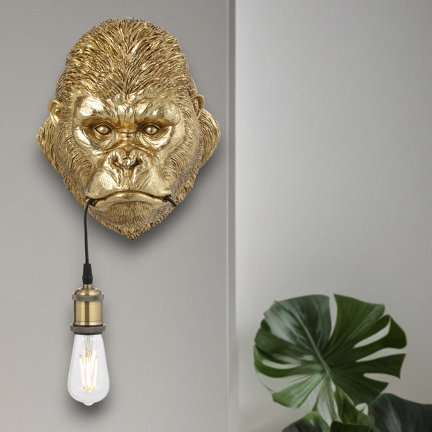 Kong Wall Light with Switch Shiny Gold