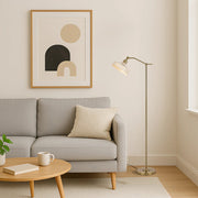 Kylan Floor Lamp Antique Gold and Beige
