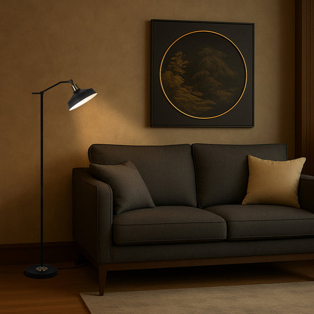 Kylan Floor Lamp Antique Brass and Black