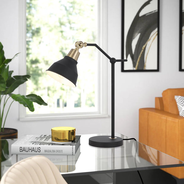 Kylan 15 Table Lamp Antique Brass and Black