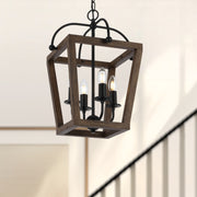 Lacota 4lt Pendant Black with Timber