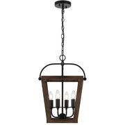 Lacota 4lt Pendant Black with Timber