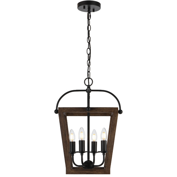 Lacota 4lt Pendant Black with Timber