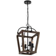 Lacota 4lt Pendant Black with Timber