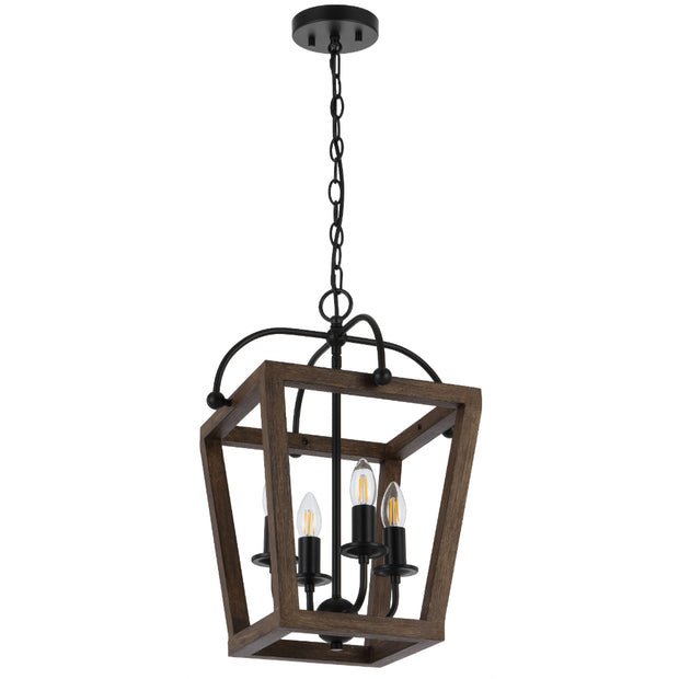 Lacota 4lt Pendant Black with Timber