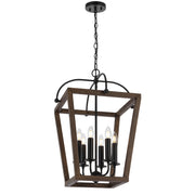 Lacota 6lt Pendant Black with Timber