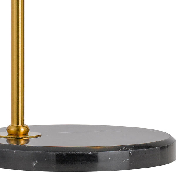 Lark Table Lamp Black Marble, Antique Gold and Opal