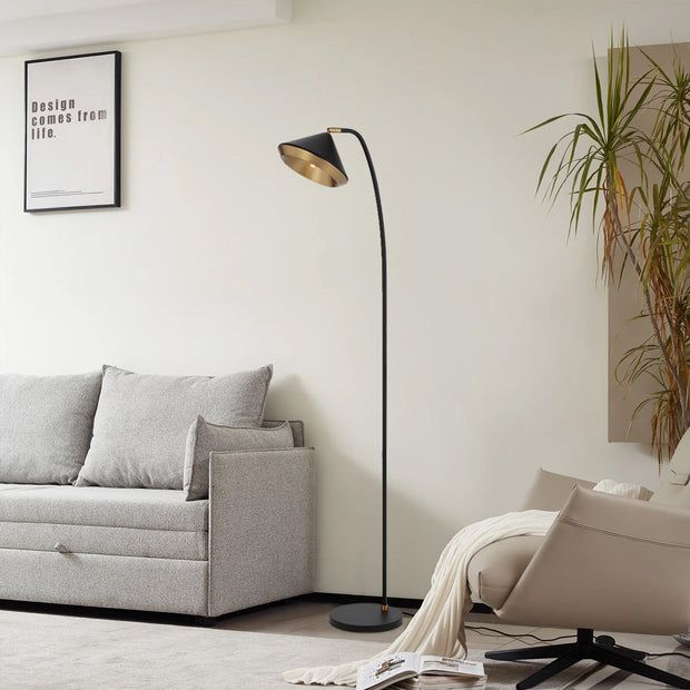 Larson G9 Floor Lamp Black and Brass