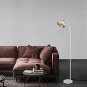 Larson G9 Floor Lamp White and Brass
