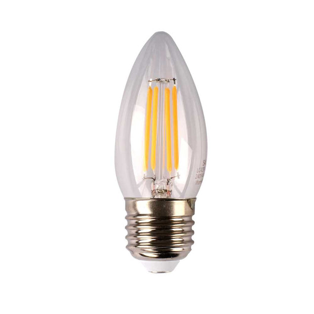 4w Dimmable Edison Screw (ES) LED Warm White Clear Candle Filament